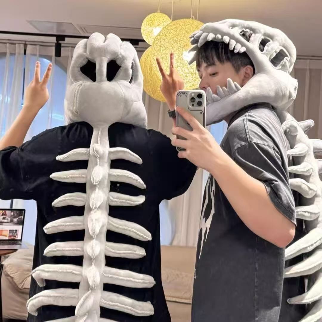 Dinosaur Skeleton Plush Hoodie - Party Games For Adults And Kids ulasan dan harga